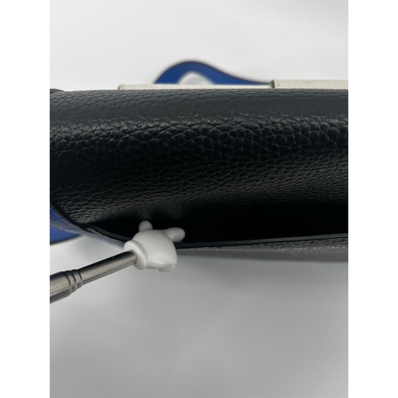 Henri‎ Bendel Rivington Flap Shoulder Bag Colorblock Black / Blue / White - Picture 5 of 13